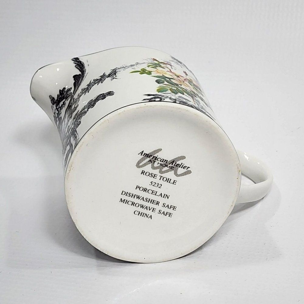 American Atelier White Ceramic ROSE TOILE Creamer only - Picture 8 of 9